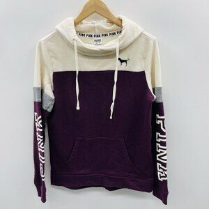 Victorias Secret PINK Womens XS Hooded Colorblock Pullover Sweatshirt in Purple